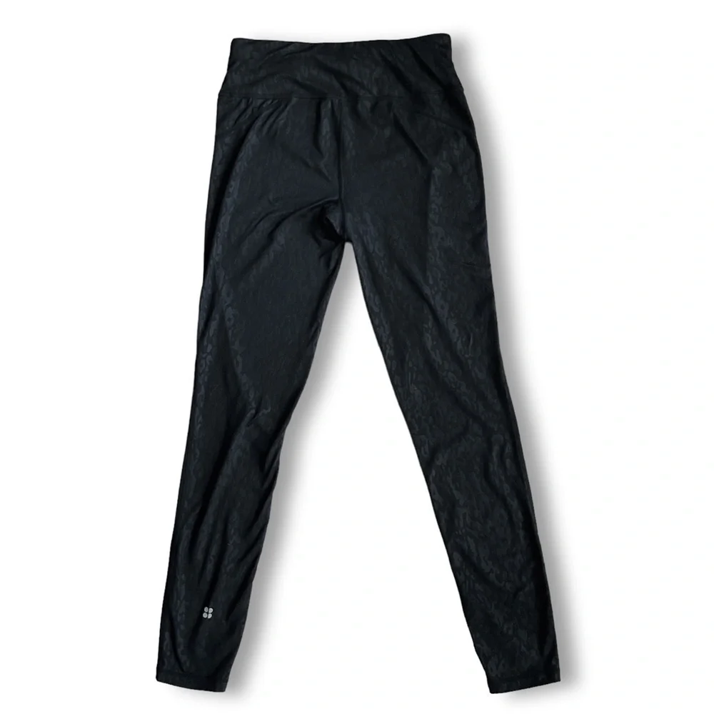 Sweaty Betty All Day Leggings Full Length Black Embossed Wild Side Sz XS - Picture 5 of 10